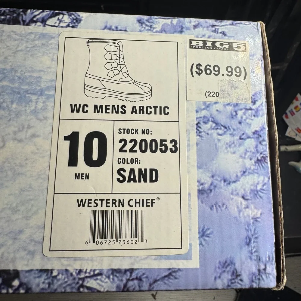 Western Chief Mens Arctic Snow Boots Sand Tan Winter Cold Weather Size 10 220053